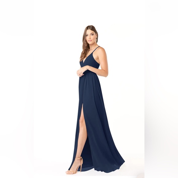 Azazie Aaida Bridesmaid Dress - Dark Navy - Picture 1 of 6
